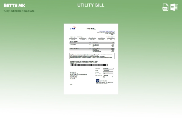 Шаблон за комунални сметки во модерен стил на Малезија Телеком